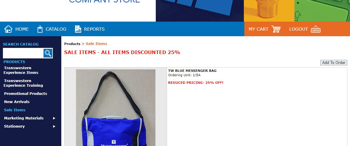Blue Messenger Bag